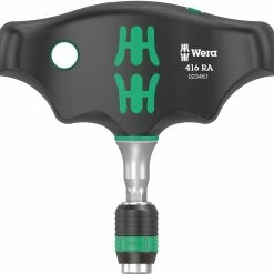 Wera 416 RA Manche En T Avec Fonction Cliquet Et Mandrin à Serrage Rapide Rapidaptor